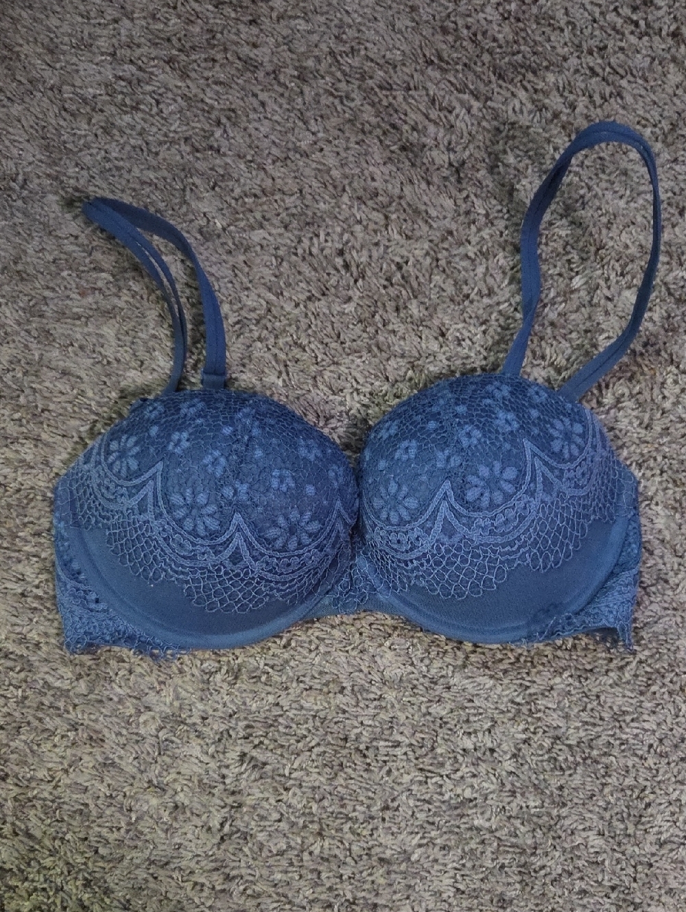 Victoria's Secret Blue Lace Balconette Bra